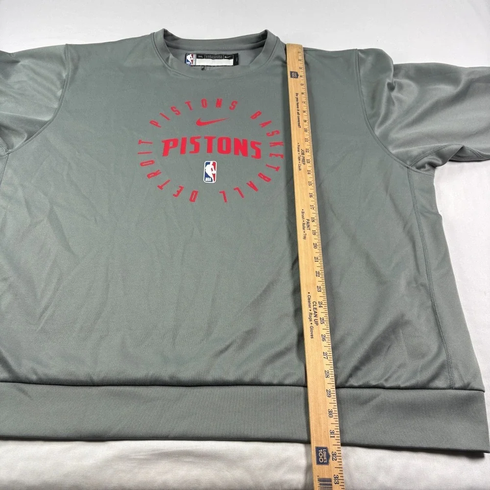 Detroit Pistons Nike Sweatshirt Mens 3XLT Tall Gray Team Issued Pullover NBA